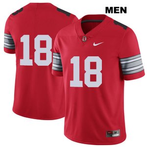 Men's NCAA Ohio State Buckeyes Tate Martell #18 College Stitched 2018 Spring Game No Name Authentic Nike Red Football Jersey DV20W03RT